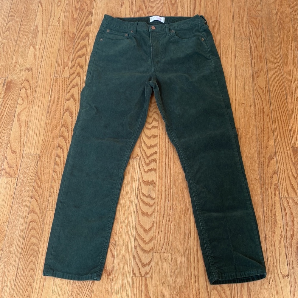 Gap High rise corduroy vintage slim jeans in Emerald green. 32 Long  14L